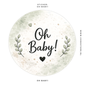 Traktatiesticker 'Oh Baby!' | Ø 35 mm