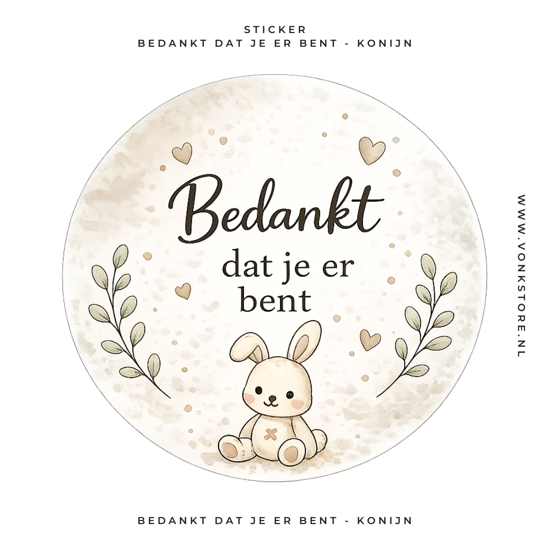 Traktatiesticker 'Bedankt dat je er bent!' | Ø 35 mm
