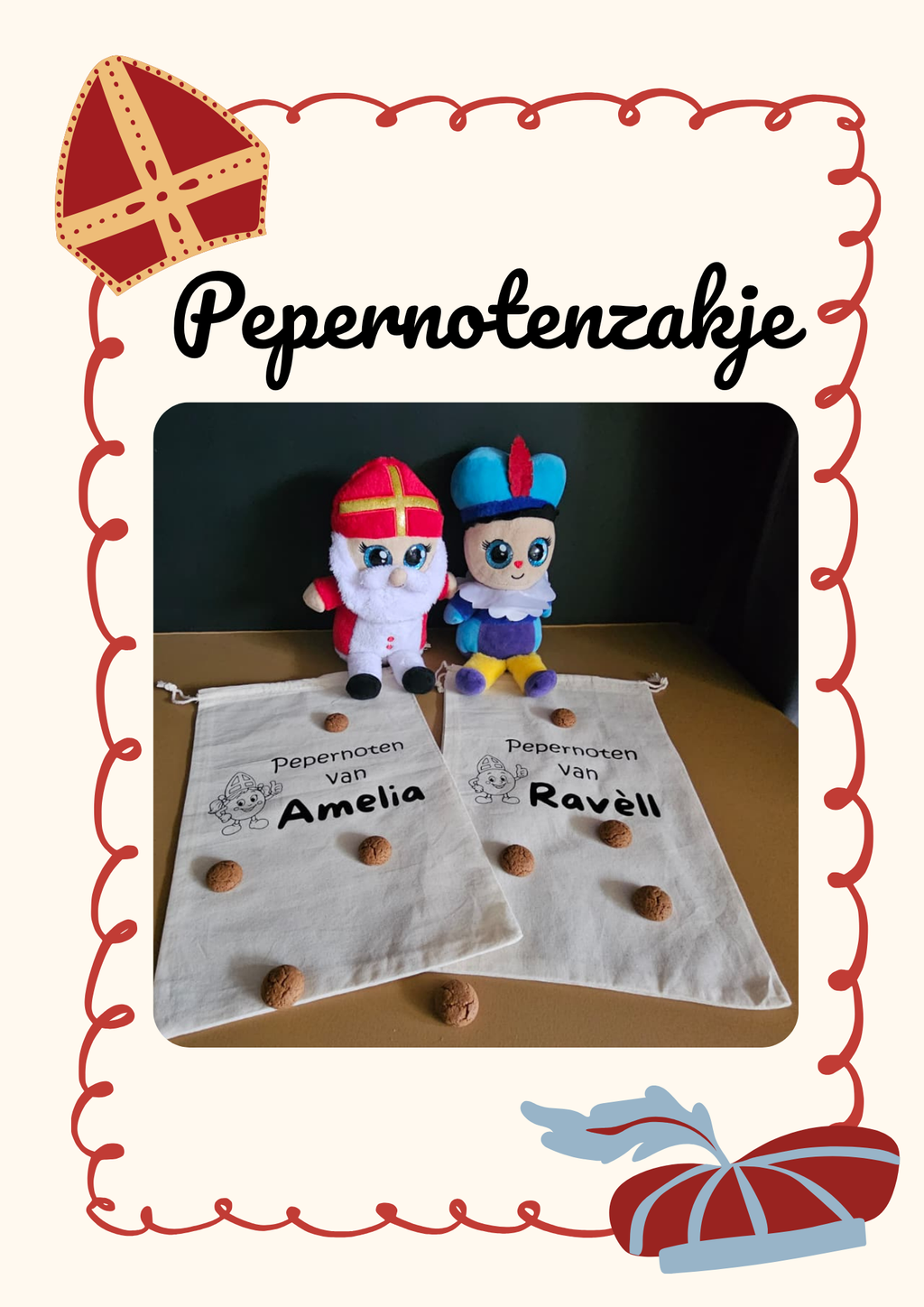 Pepernotenzakje met Naam & Afbeelding | Gepersonaliseerd