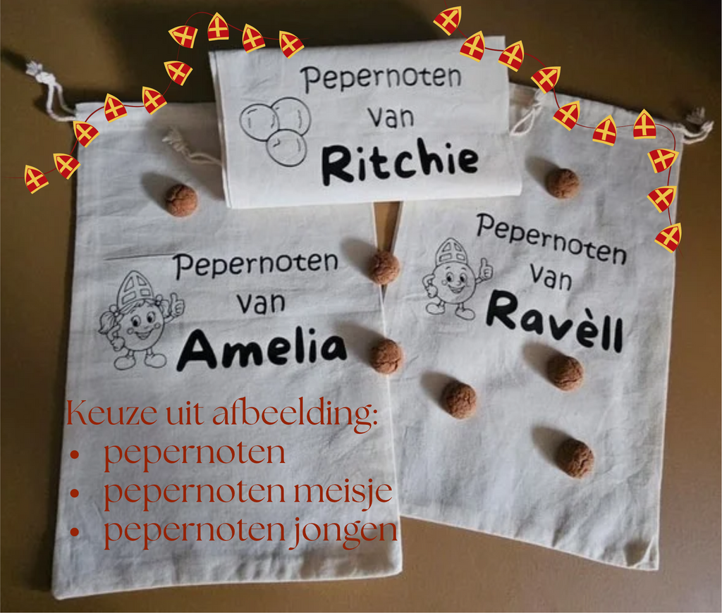 Pepernotenzakje met Naam & Afbeelding | Gepersonaliseerd