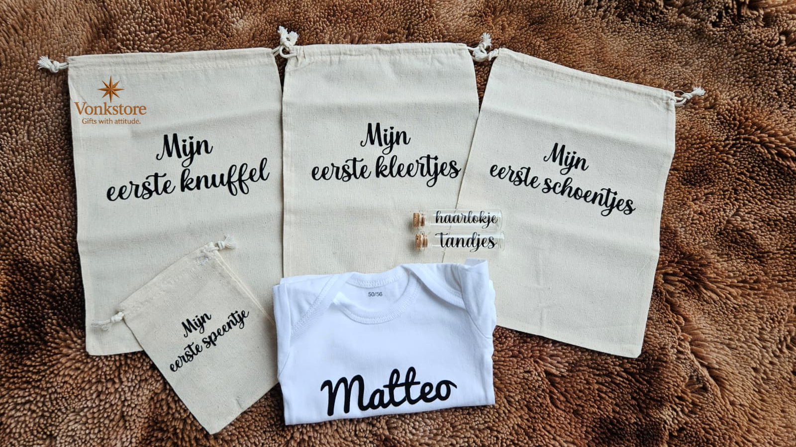 Complete Gepersonaliseerde Baby Memorybox met Naam | Inclusief Herinneringsset